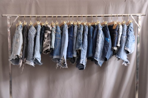 0W-I-A9~4-High waisted mini jean pants