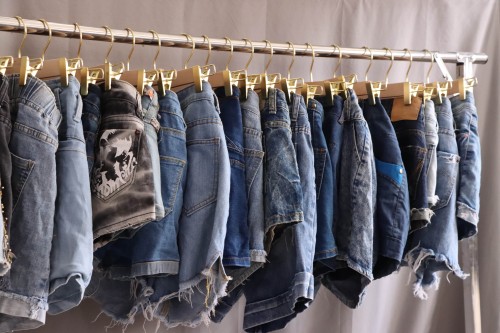 0W-I-A9~4-High waisted mini jean pants